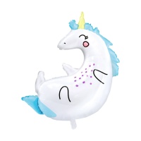 Ballon silhouette XL de licorne joyeuse de 70 x 75 cm - PartyDeco