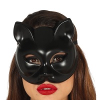 Masque de femme chat de couleur noire