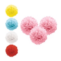 Pendentifs en papier pompon de 25 cm - 3 unités