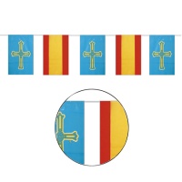 Guirlande de Drapeaux d'Espagne et des Asturies - 50 m