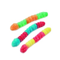 Vers multicolores avec poudre piquante - Fini jelly worms - 90 gr