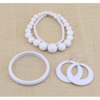 Collier, bracelet et boucles d'oreilles d'enfant de flamenca blanc