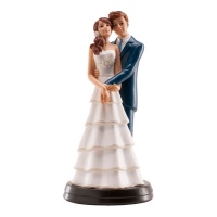 Figurine pour gâteau de mariage des mariés enlacés - 18 cm