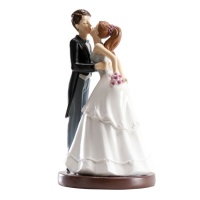 Figurine pour gâteau de mariage: Mariés s'embrassant - 15 cm