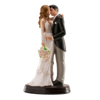 Figurine pour gâteau de mariage de mariés baiser passionné - 17 cm