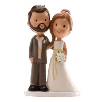 Figurine pour gâteau de mariage de mariés élégants - 14 cm