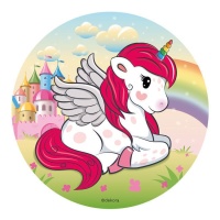 Gaufrette licorne comestible - 20 cm