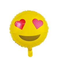 Ballon Emoji avec coeurs de 46 cm