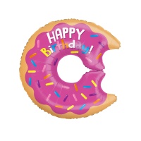 Ballon silhouette XL Donuts joyeux anniversaire de 71 cm