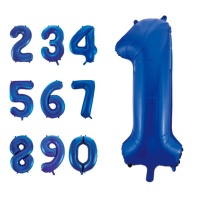 Ballon chiffre bleu de 86 cm - 1 unité