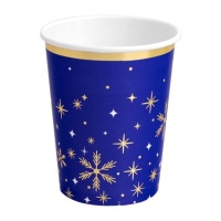 Gobelets de Noël bleu nuit de 270 ml - 6 unités