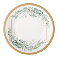 Assiettes en Greenery de 23 cm - 8 unités