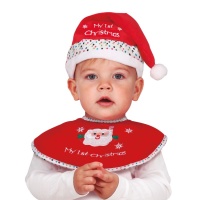 Ensemble de Noël pour bébé avec bonnet et bavoir