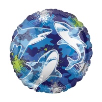 Ballon de requins bleu de 43 cm - Anagram