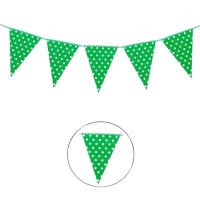 Fanion en plastique vert à pois - 3,6 m