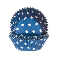 Capsules pour cupcakes bleu marine avec étoiles - House of Marie - 50 unités