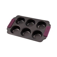 Moule à muffins en acier de 37,5 x 21,5 cm - Pastkolor - 6 cavités