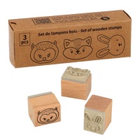 Timbres de formes d'animaux de 2 x 2,5 cm - 3 unités