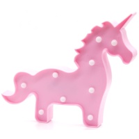 Figurine licorne rose led