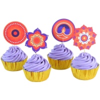 Capsules pour cupcakes et pics de Happy Diwali - 24 unités