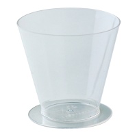 Petits verres de 6,8 x 7 x 6,7 cm en plastique transparent base ronde - Dekora - 100 unités