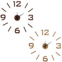 Horloge murale adhésive effet bois de 60 cm - DCasa - 1 unité