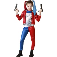 Costume de Harley méchante rouge et bleu pour fille