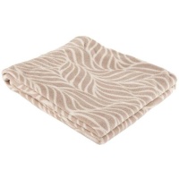 Plaid de feuilles beige de 1,50 x 1,25 m