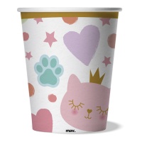 Gobelets Chat Princesse de 250 ml - 8 unités