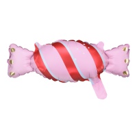 Ballon en forme de bonbon rose de 40 x 16,5 cm - PartyDeco - 1 unité