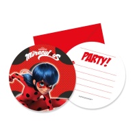 Invitations Ladybug en action - 6 unités