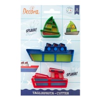 Kit de coupeurs à biscuits en forme de bateaux - Decora - 3 unités