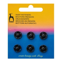 Boutons-pression de 1,3 cm noir - Pony - 6 paires