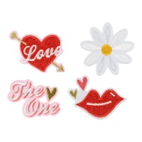 Patch thermocollant Love Mix - 4 pièces