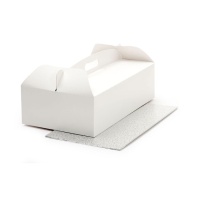 Boîte de 31 x 16 x 12 cm pour gâteau rectangulaire avec base