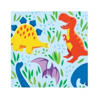 Serviettes Dino Friends de 12,5 x 12,5 cm - 16 unités