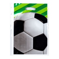 Sac pour bonbons de football vert de 25 x 16,5 cm - 10 unités