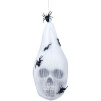 Pendentif sac de toile d'araignée avec tête de mort de 25 cm