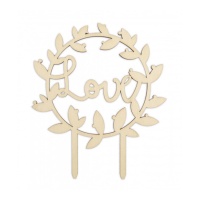 Décor de gâteau rond en bois Love - Scrapcooking