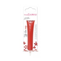 Stylo saveur chocolat pour décorer couleur rouge de 25 g - Scrapcooking