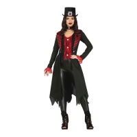 Costume de vampire élégant noir et rouge pour femme