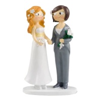 Figurine pour gâteau de mariage de mariées de 21 cm