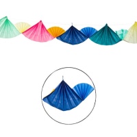 Guirlande de ventilateurs en papier colorés - 4 m