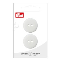 Boutons blancs de 2,5 cm avec deux trous - Prym - 2 unités