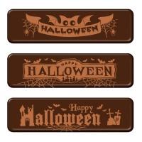 Enseigne de motifs assortis d'Halloween en chocolat noir - 135 unités