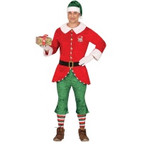 Costume d'elfe assistant du Père Noël pour homme