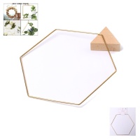 Hexagone métallique doré de 20 cm - 1 unité