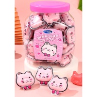 Chats roses en gélatine de 18 g - 50 unités