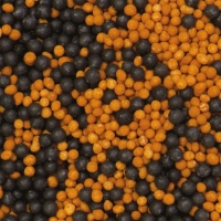 Sprinkles de perles noires et oranges mini de 100 g - Decora