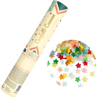 Canon à confettis d'étoiles colorées de 20 cm